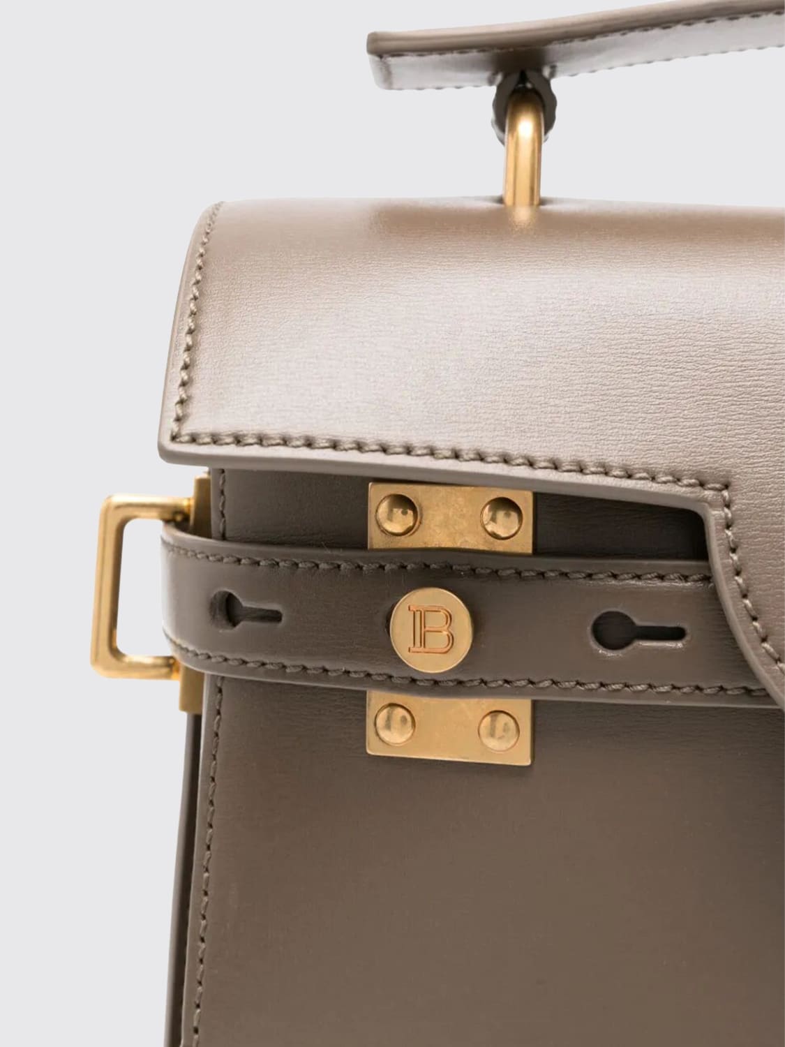 BALMAIN BORSA MINI: Clutch B-Buzz 23 Balmain in pelle , Kaki - Img 3