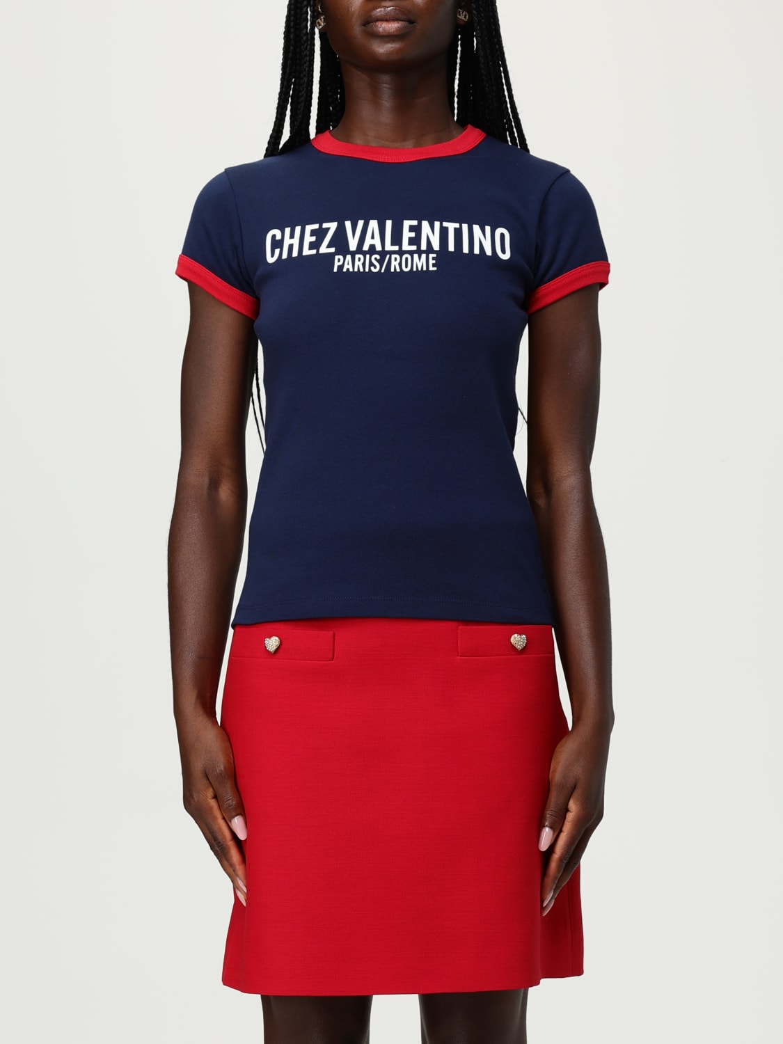 VALENTINO T-SHIRT: T-shirt woman Valentino, Indigo - Img 1