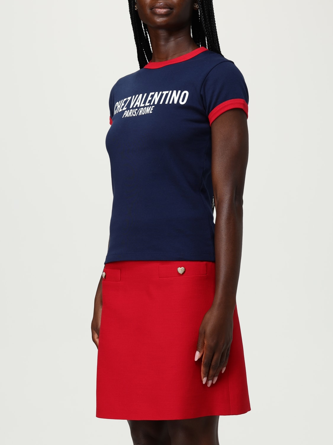 VALENTINO T-SHIRT: T-shirt woman Valentino, Indigo - Img 4