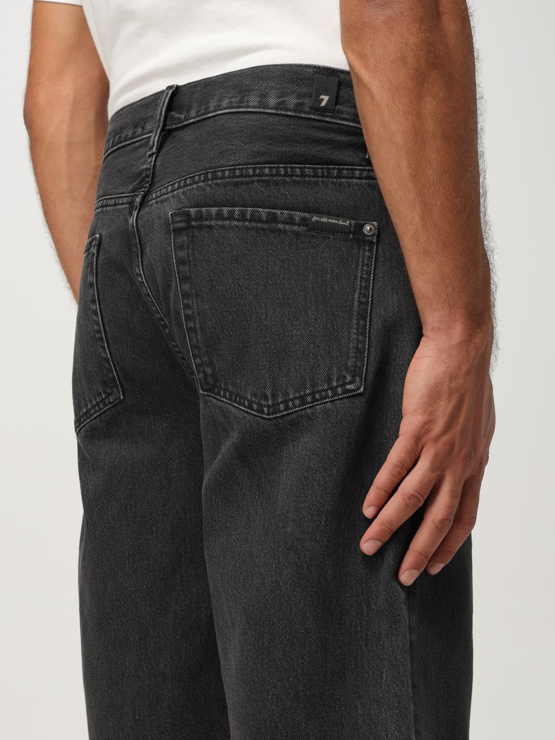 7 FOR ALL MANKIND SHORTS: Jeans men 7 For All Mankind, Black - Img 3