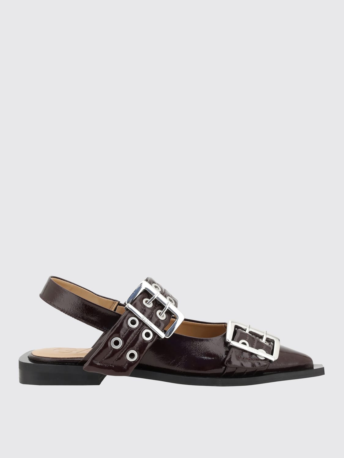 GANNI BALLET FLAT: Ballet flats woman Ganni, Burgundy - Img 1