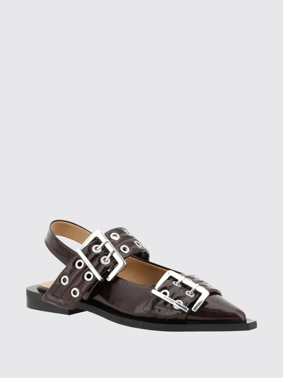 GANNI BALLET FLAT: Ballet flats woman Ganni, Burgundy - Img 2