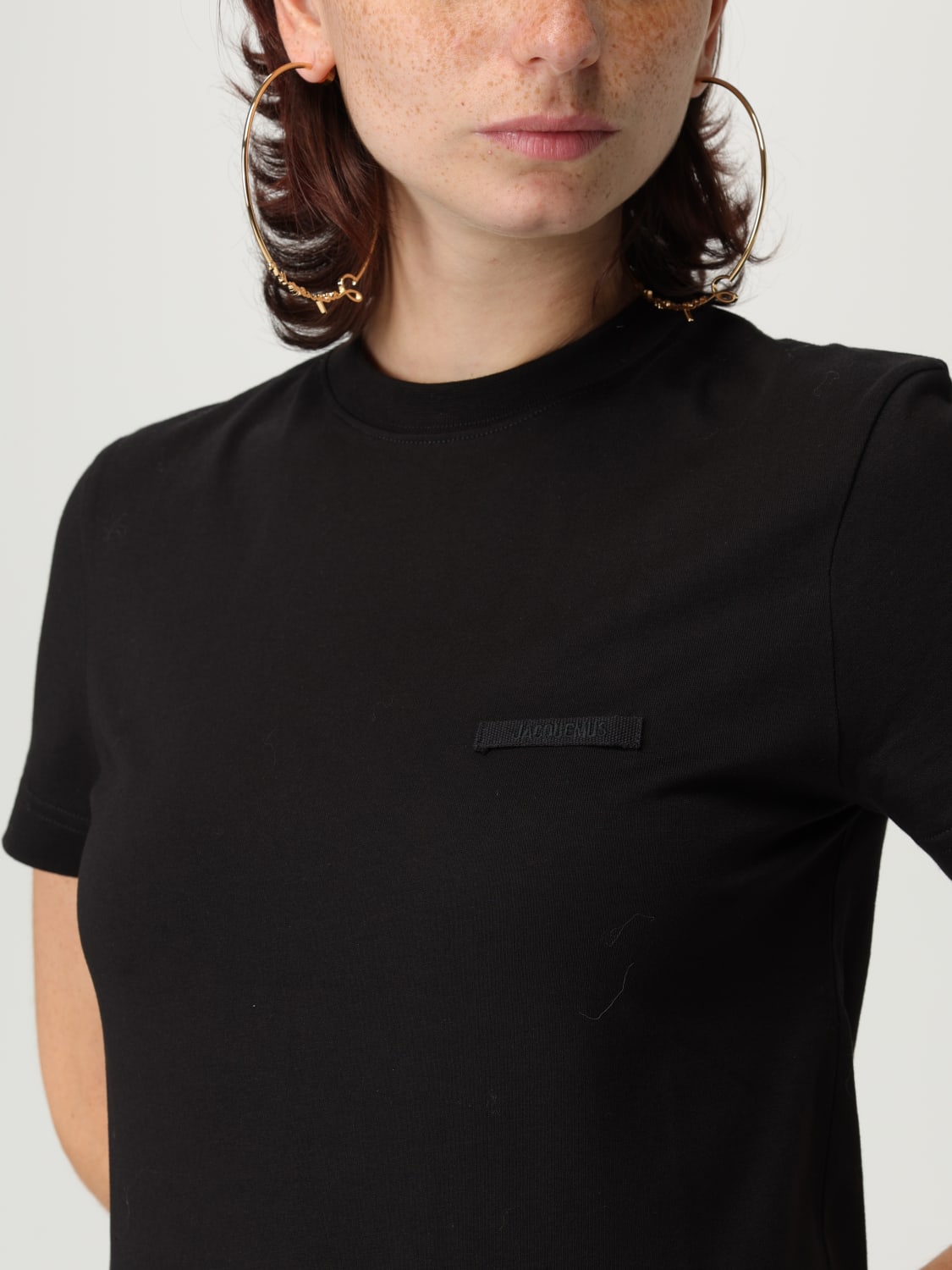 JACQUEMUS T-SHIRTS: T-shirt in cotone con logo Jacquemus, Nero - Img 5