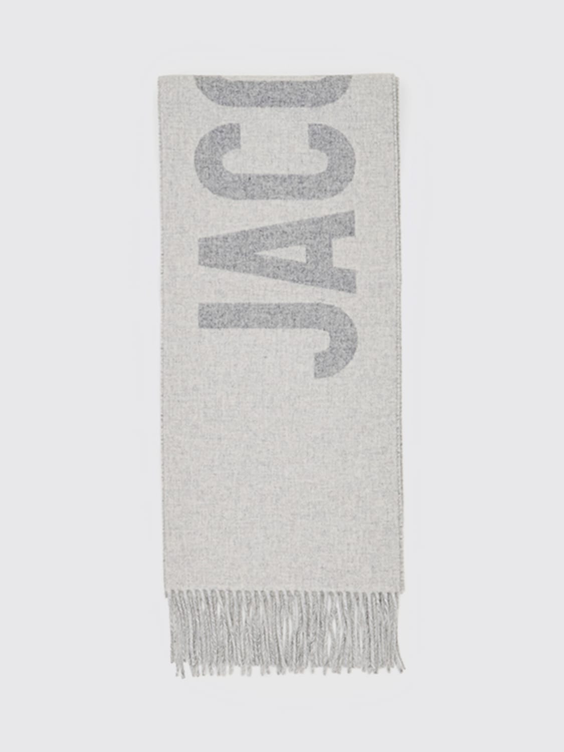 JACQUEMUS SCIARPA: Sciarpa Jacquemus in lana con logo jacquard , Grigio - Img 1