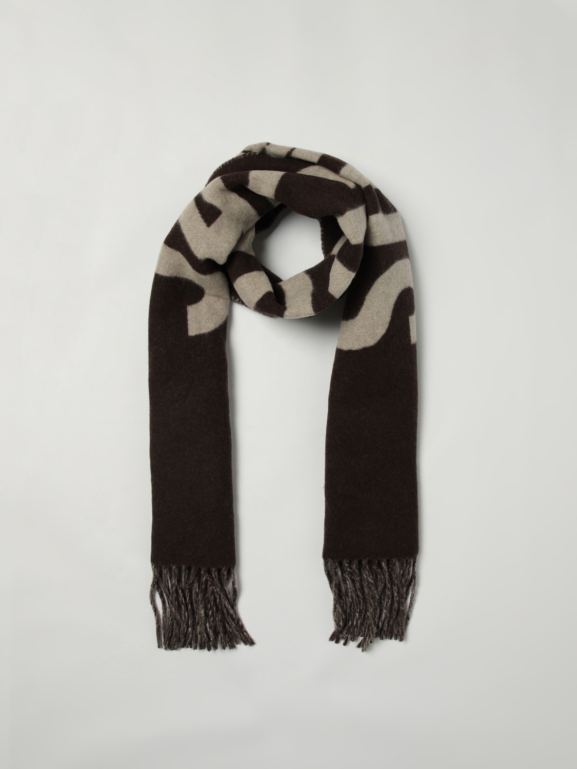 JACQUEMUS SCIARPA: Sciarpa Jacquemus in lana con logo jacquard , Marrone - Img 2