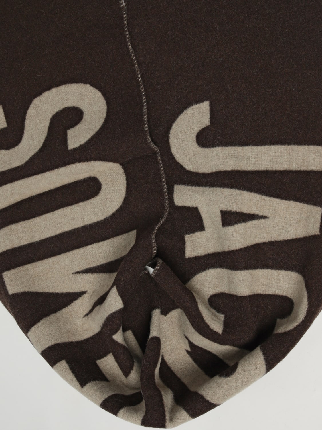 JACQUEMUS SCIARPA: Sciarpa Jacquemus in lana con logo jacquard , Marrone - Img 3