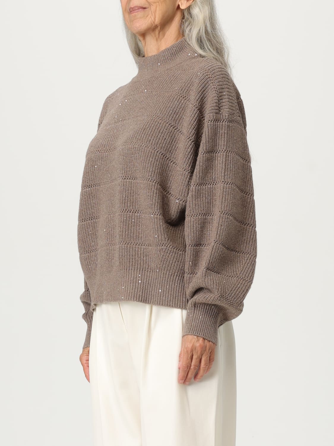 BRUNELLO CUCINELLI JERSEY: Cárdigan mujer Brunello Cucinelli, Marrón - Img 4