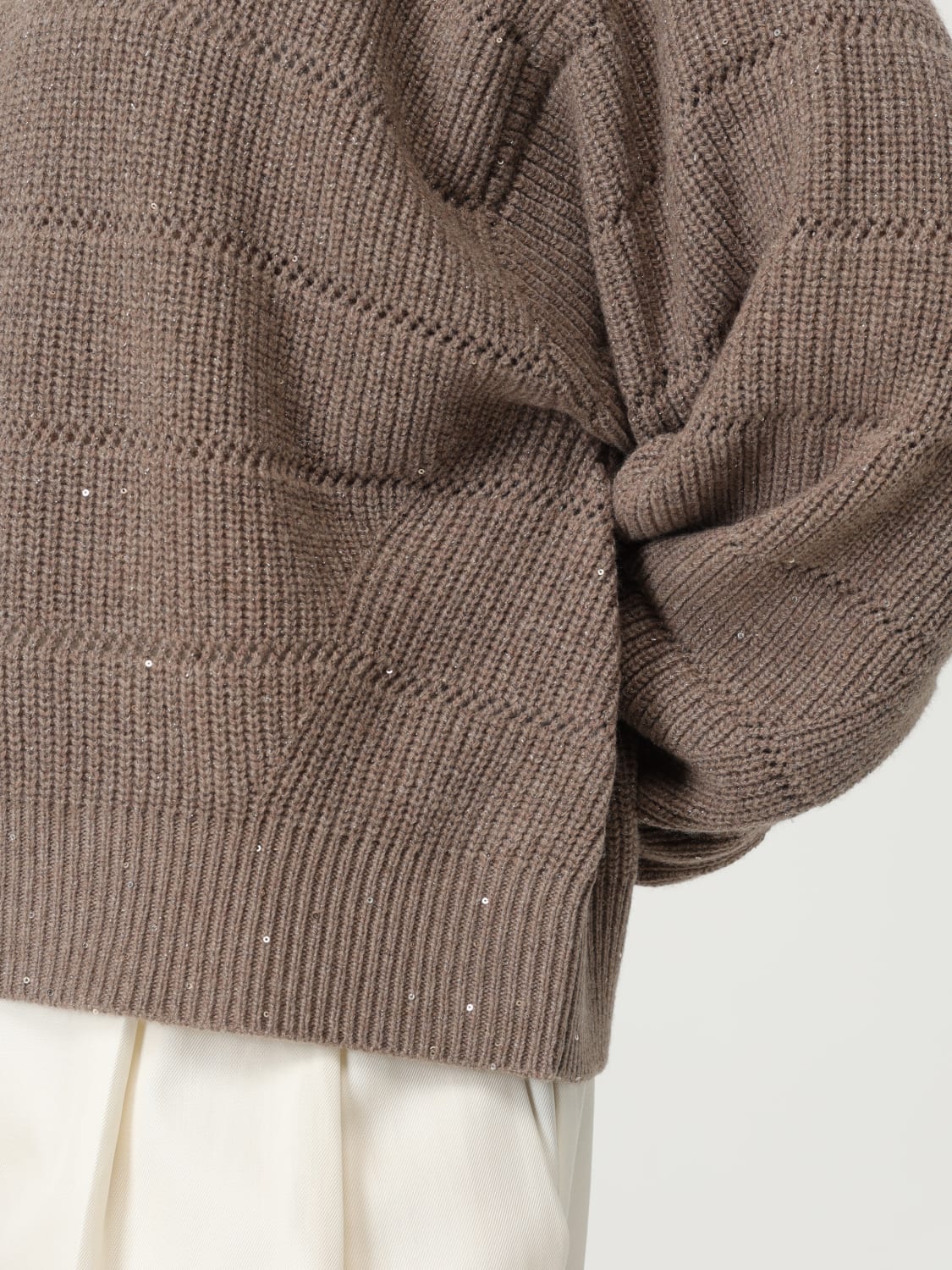 BRUNELLO CUCINELLI JERSEY: Cárdigan mujer Brunello Cucinelli, Marrón - Img 5