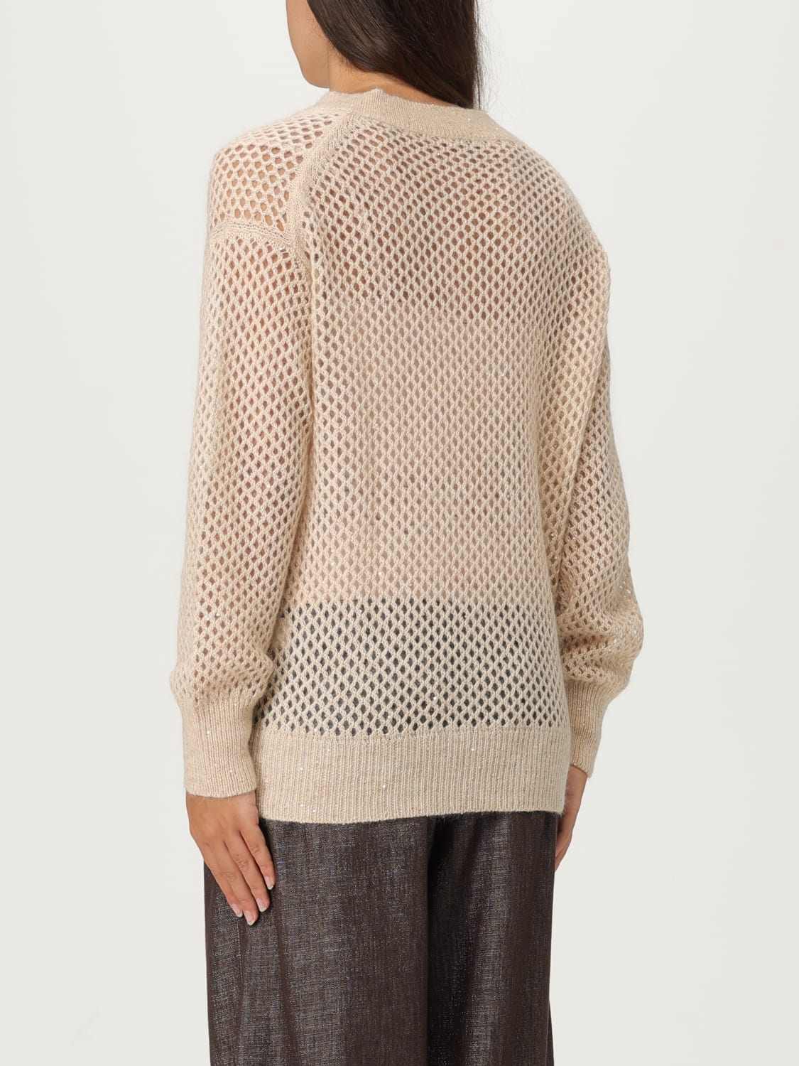 BRUNELLO CUCINELLI SWEATER: Cardigan woman Brunello Cucinelli, Yellow Cream - Img 3