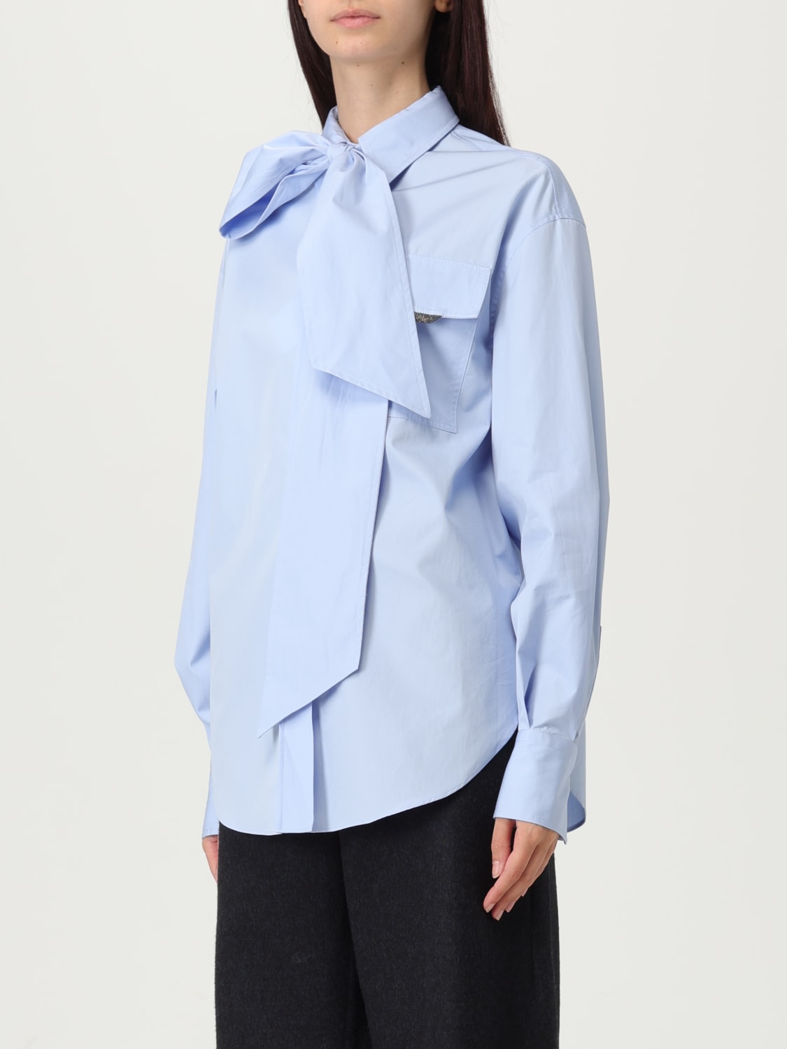 BRUNELLO CUCINELLI CHEMISE: Top femme Brunello Cucinelli, Bleu - Img 4