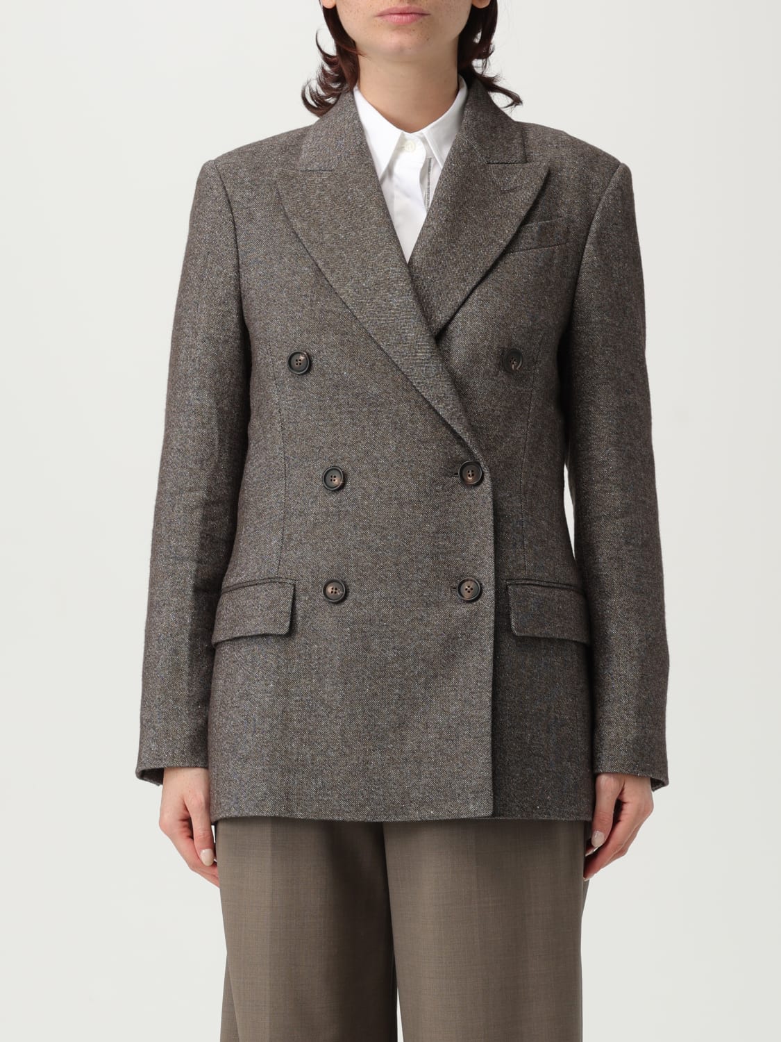 BRUNELLO CUCINELLI VESTE: Blazer femme Brunello Cucinelli, Marron - Img 1