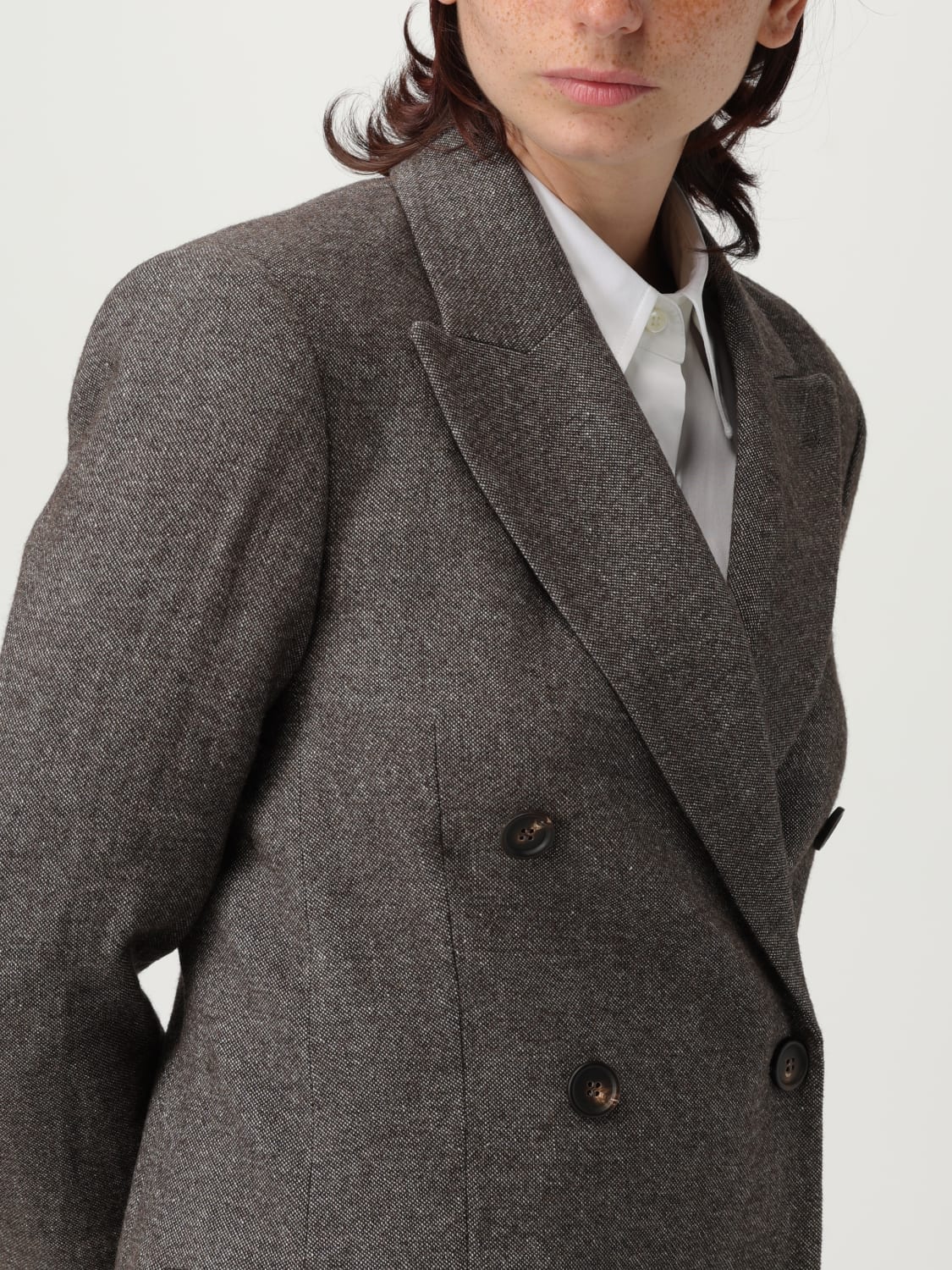 BRUNELLO CUCINELLI VESTE: Blazer femme Brunello Cucinelli, Marron - Img 5