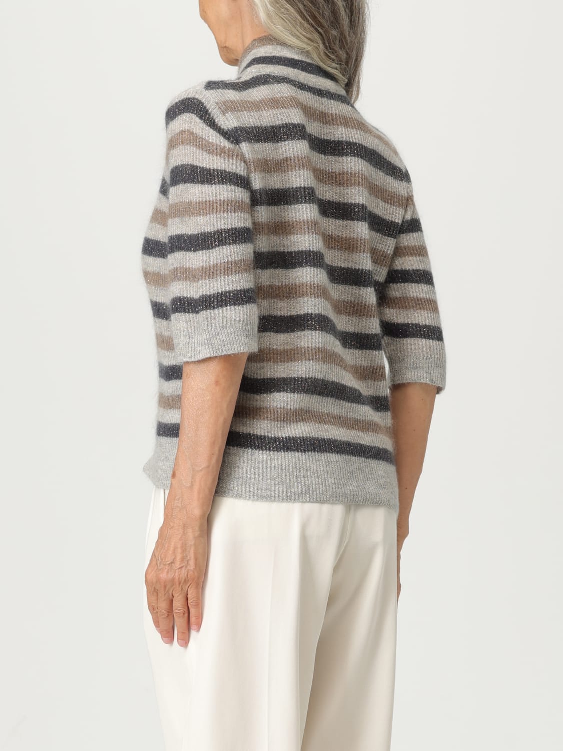 BRUNELLO CUCINELLI 毛衣: 针织开衫 女士 Brunello Cucinelli, 印花/多色 - Img 3