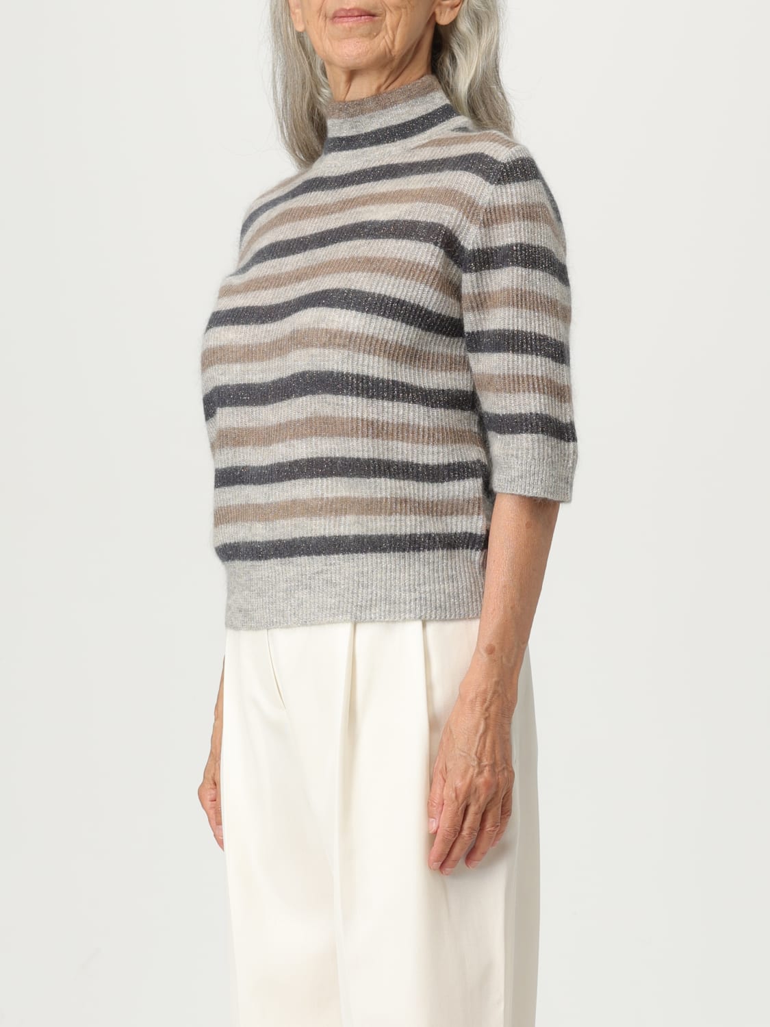 BRUNELLO CUCINELLI 毛衣: 针织开衫 女士 Brunello Cucinelli, 印花/多色 - Img 4