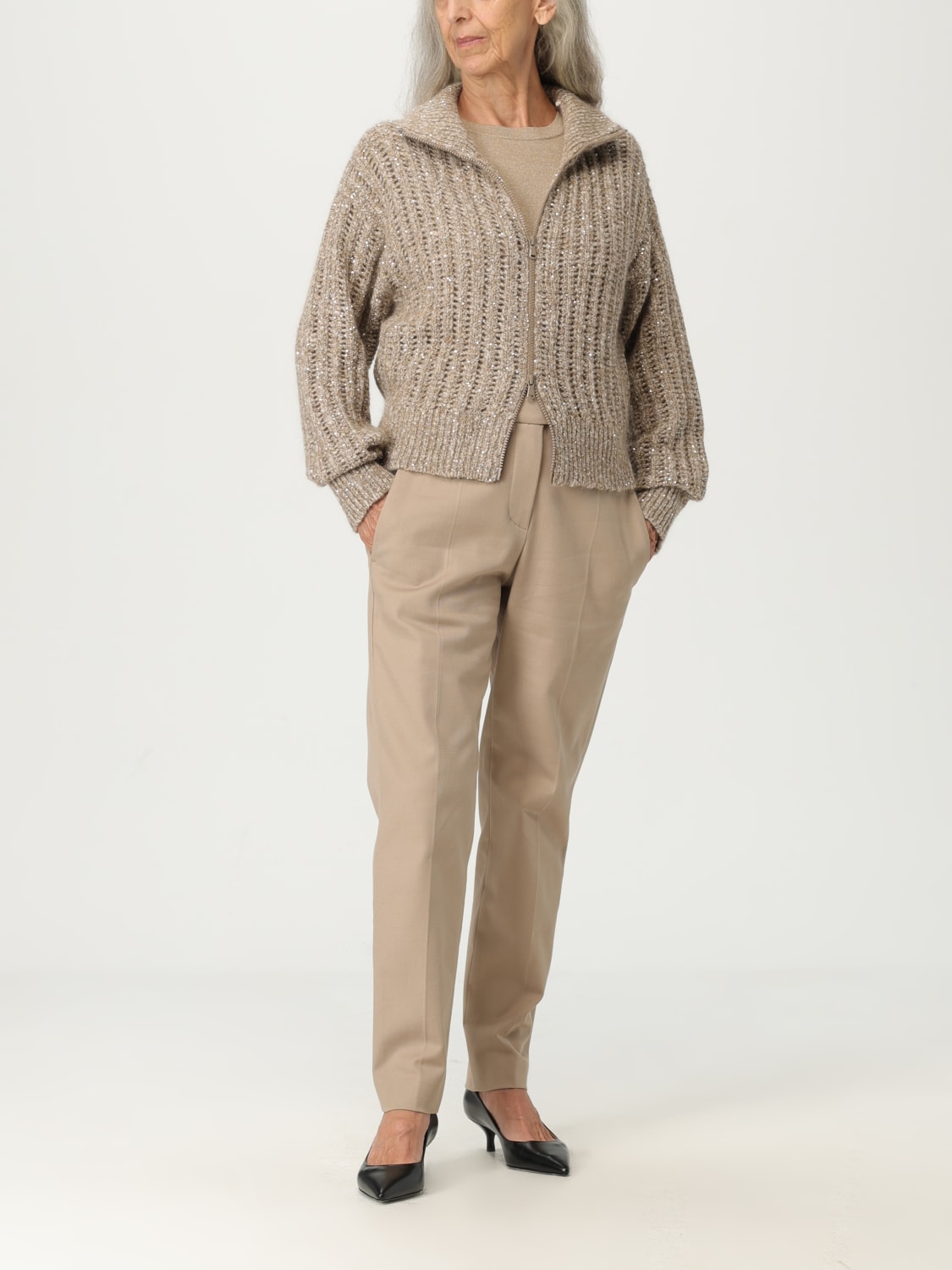 BRUNELLO CUCINELLI PANTS: Pants woman Brunello Cucinelli, Beige - Img 2