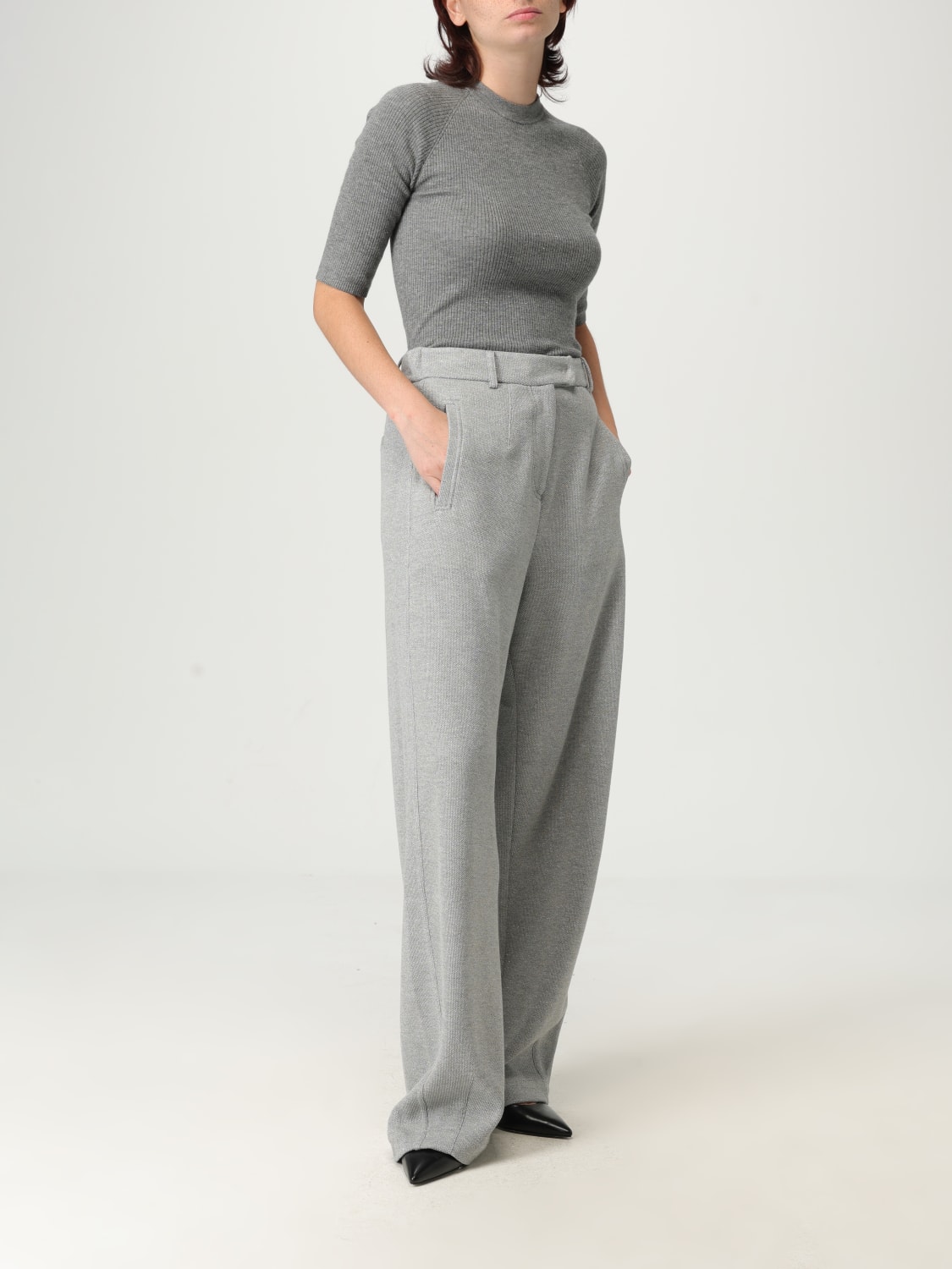 BRUNELLO CUCINELLI PANTALON: Pantalon femme Brunello Cucinelli, Argent - Img 2