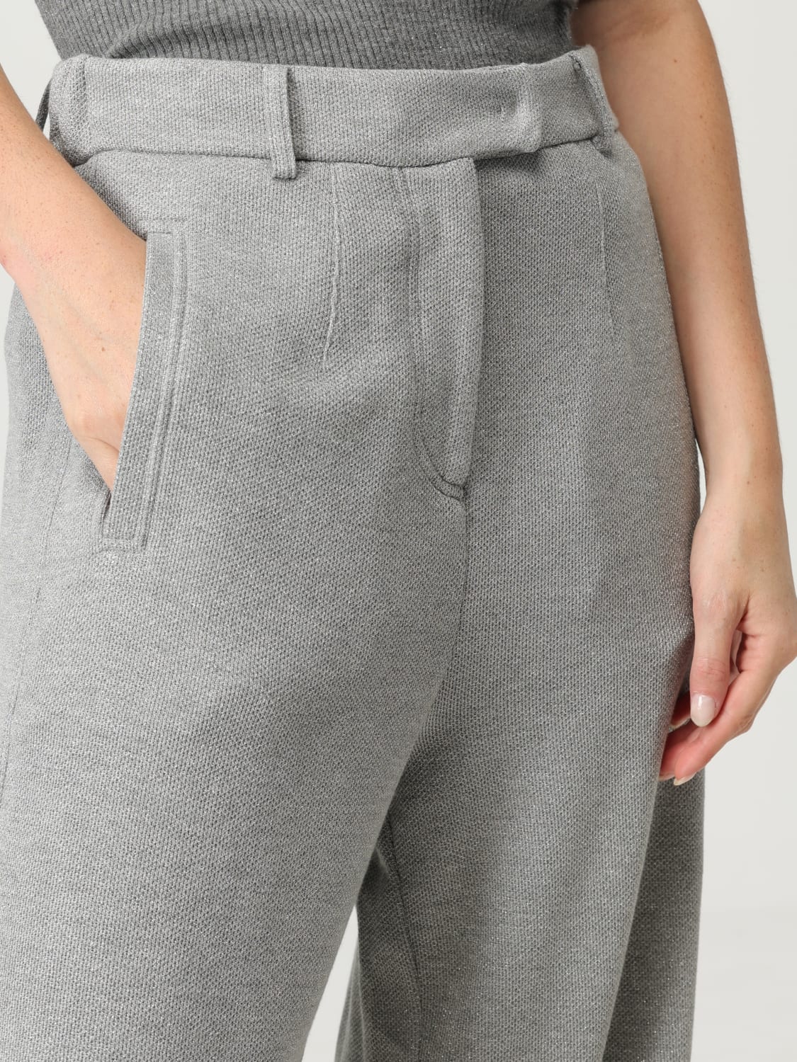 BRUNELLO CUCINELLI PANTALON: Pantalon femme Brunello Cucinelli, Argent - Img 5