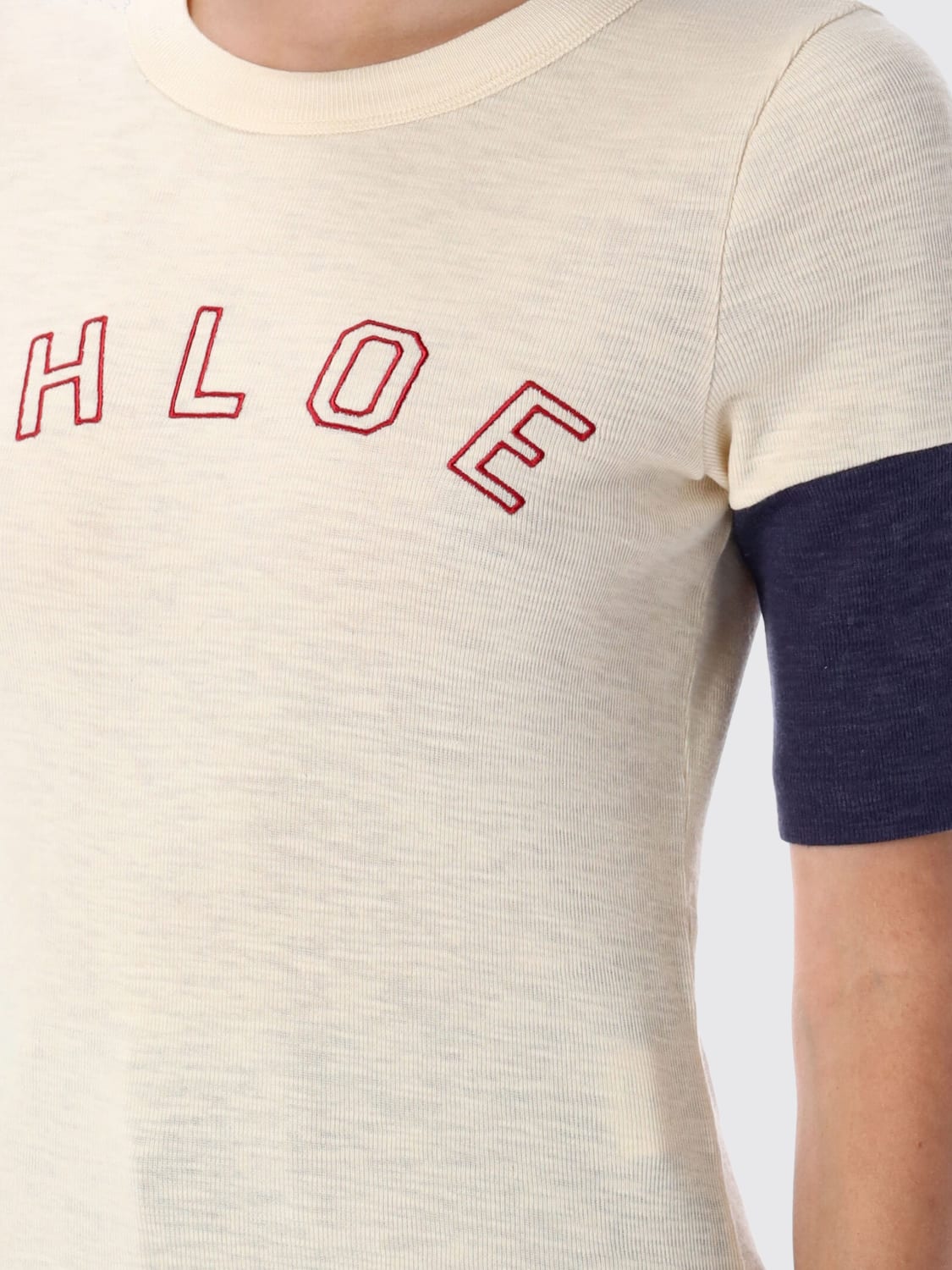 CHLOÉ SWEATER: T-shirt woman ChloÉ, Milk - Img 3