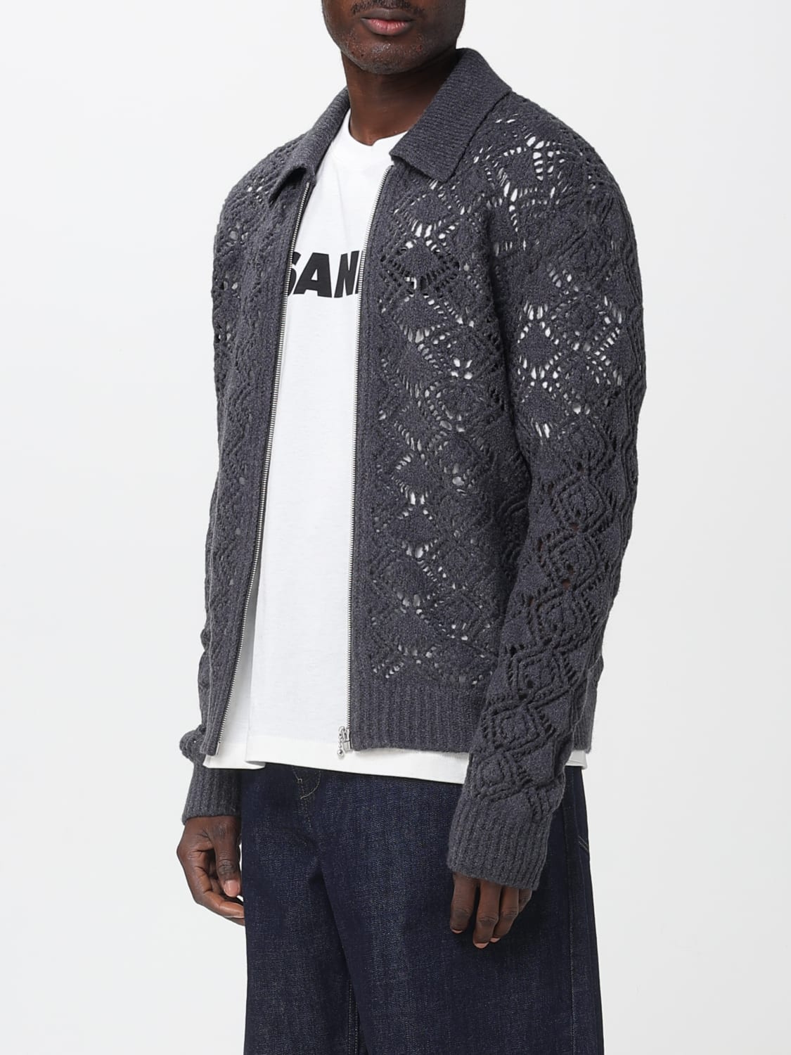 JIL SANDER JERSEY: Cárdigan hombre Jil Sander, Gris - Img 4