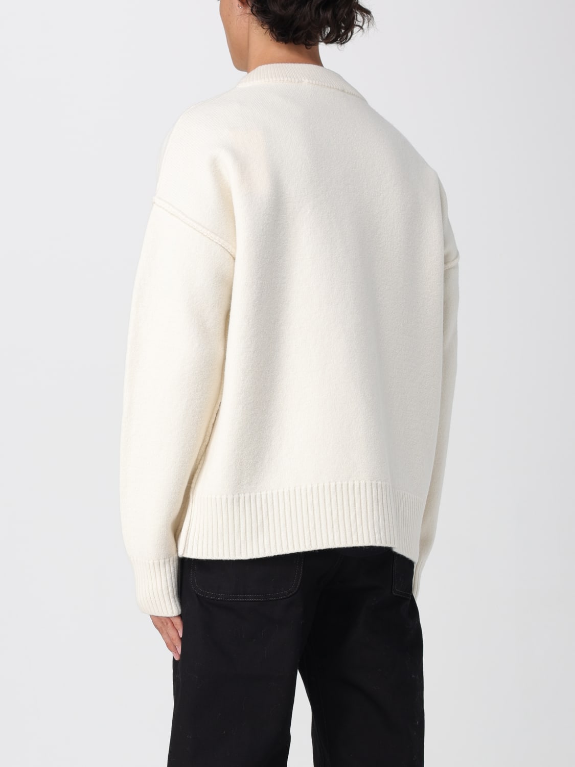 AMI PARIS PULLOVER: Strickjacke herren Ami Paris, Weiß - Img 2