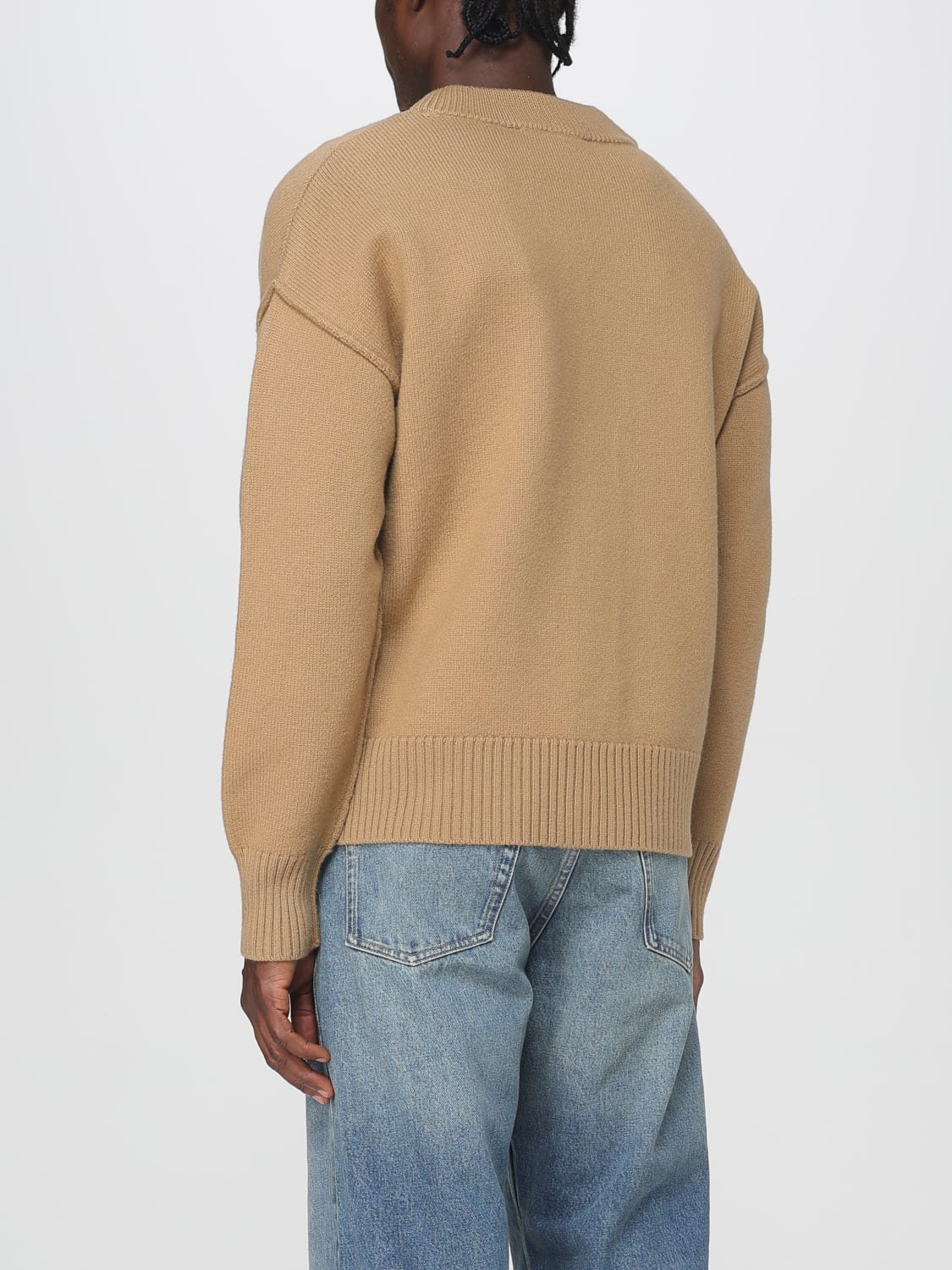 AMI PARIS SWEATER: Cardigan men Ami Paris, Brown - Img 3