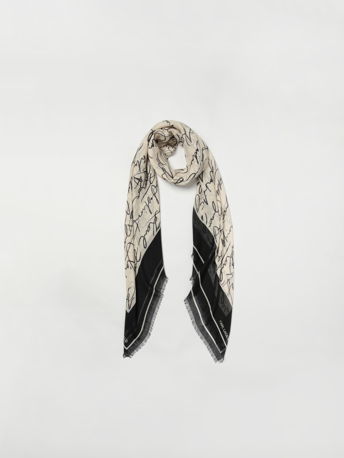 KARL LAGERFELD NECK SCARF: Neck scarf woman Karl Lagerfeld, White - Img 2