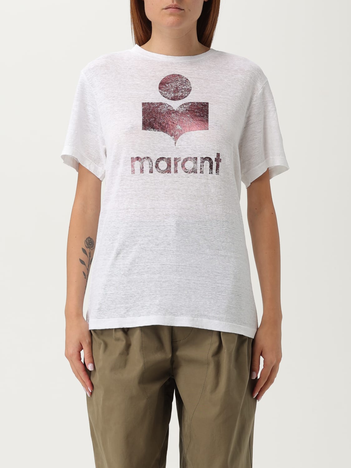 ISABEL MARANT ETOILE T恤: T恤 女士 Isabel Marant Etoile, 白色 - Img 1