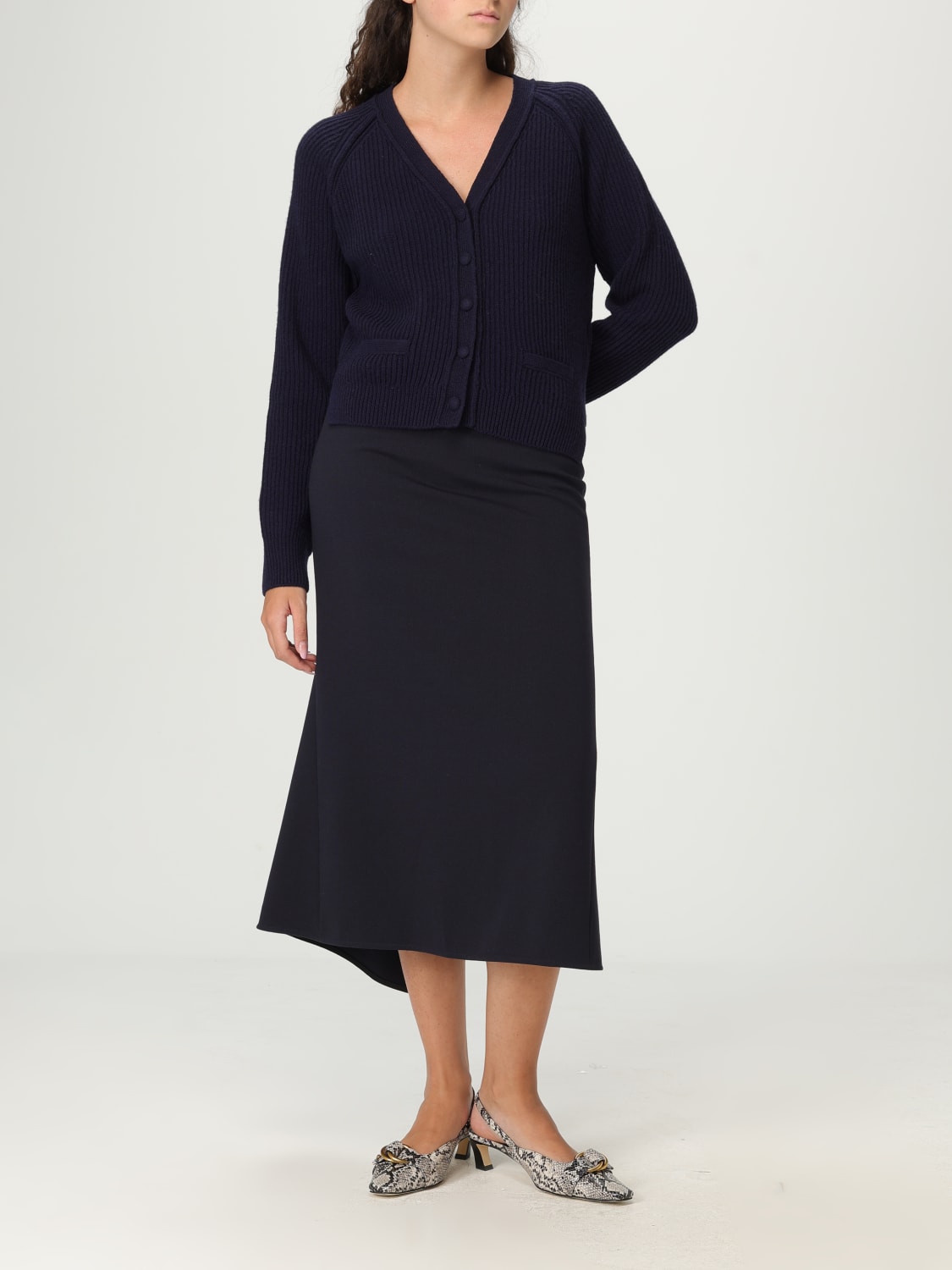 VICTORIA VICTORIA BECKHAM JERSEY: Cárdigan mujer Victoria Victoria Beckham, Azul Oscuro - Img 2