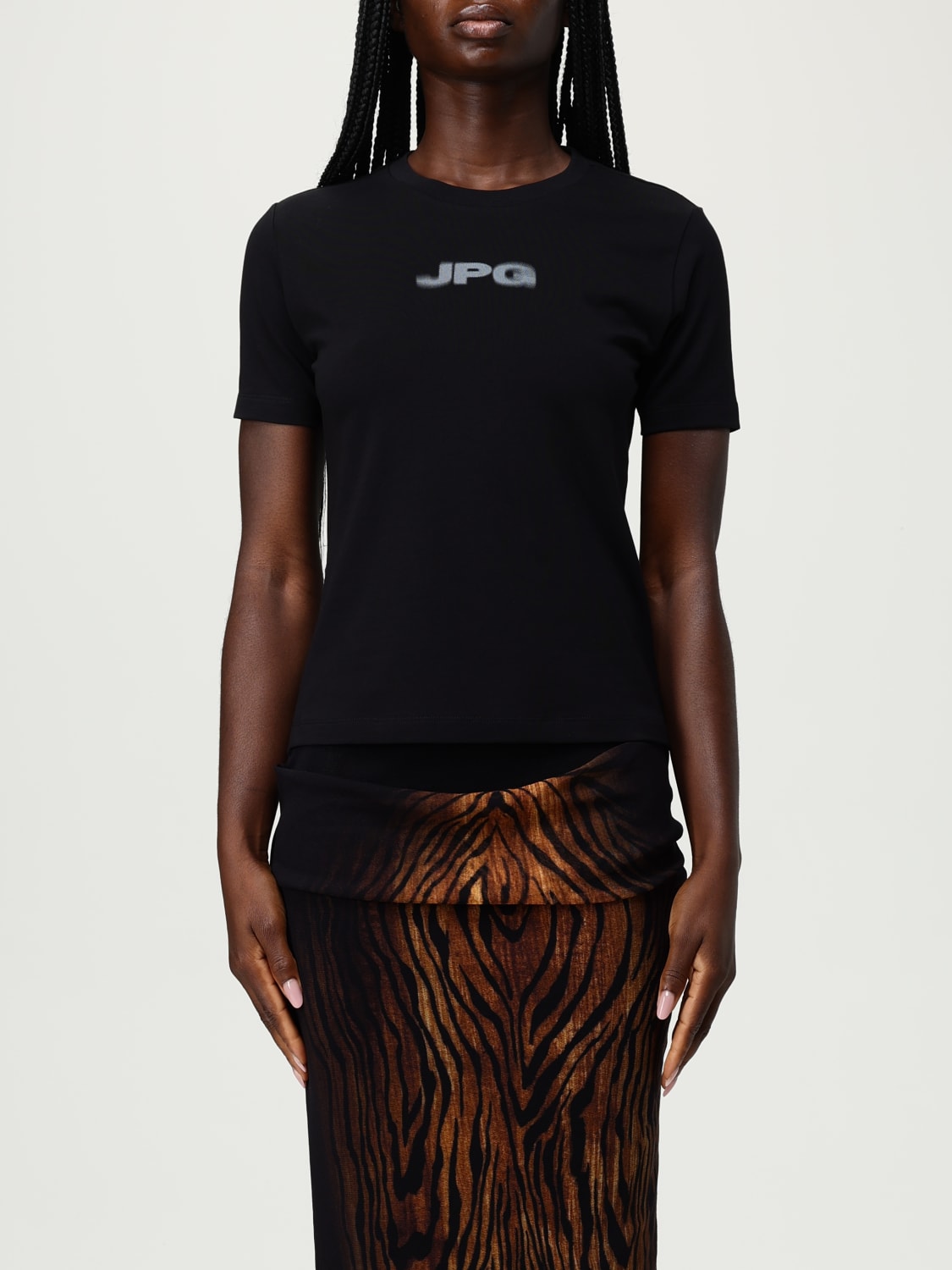 JEAN PAUL GAULTIER T-SHIRTS: T-shirt Jean Paul Gaultier in cotone stretch , Nero - Img 1