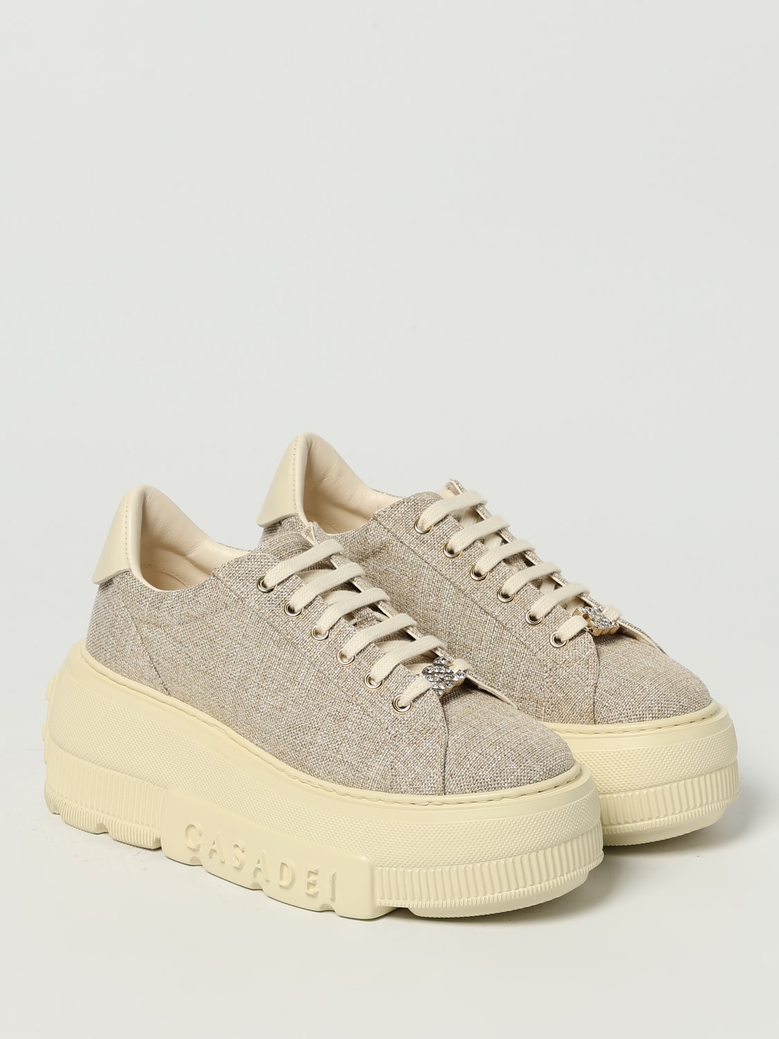 CASADEI BASKETS: Baskets femme Casadei, Beige - Img 2