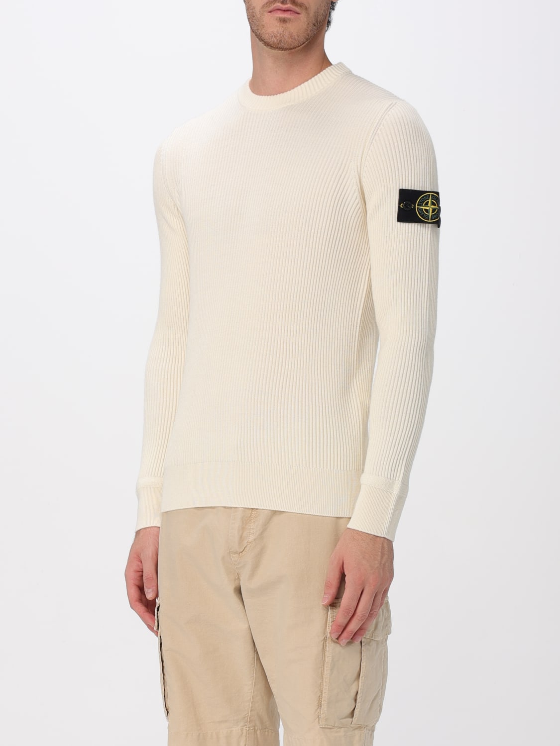 STONE ISLAND SWEATER: Sweater men Stone Island, White - Img 3