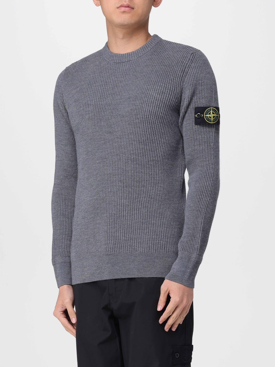 STONE ISLAND SWEATER: Sweater men Stone Island, Grey - Img 3