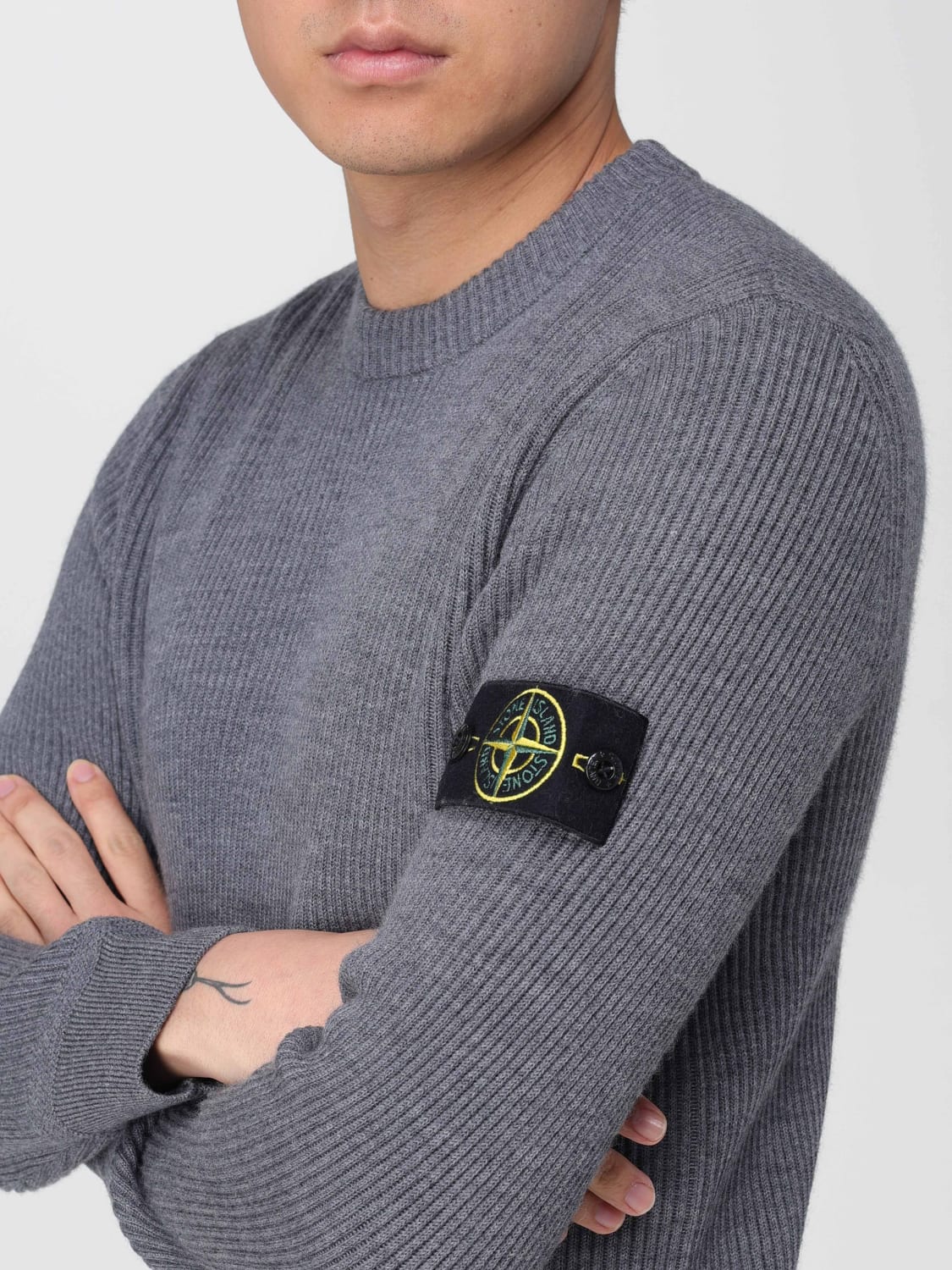 STONE ISLAND SWEATER: Sweater men Stone Island, Grey - Img 4
