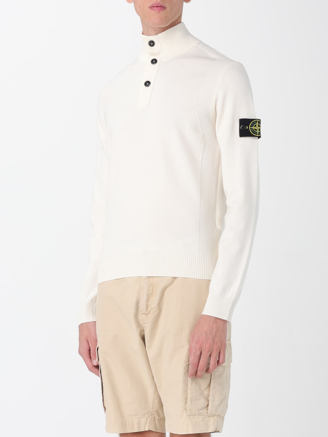STONE ISLAND SWEATER: Sweater men Stone Island, White - Img 4