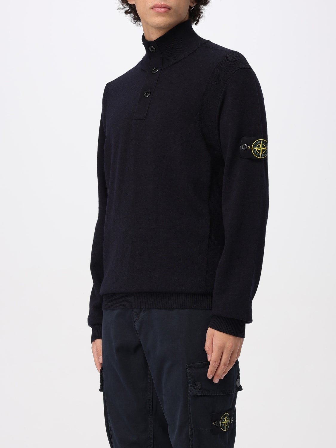 STONE ISLAND SWEATER: Sweater men Stone Island, Blue - Img 4