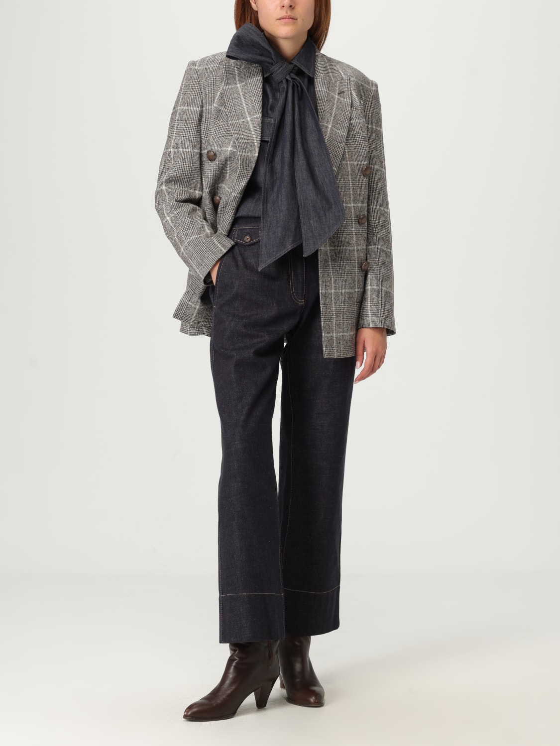 BRUNELLO CUCINELLI JACKET: Blazer woman Brunello Cucinelli, Brown - Img 2