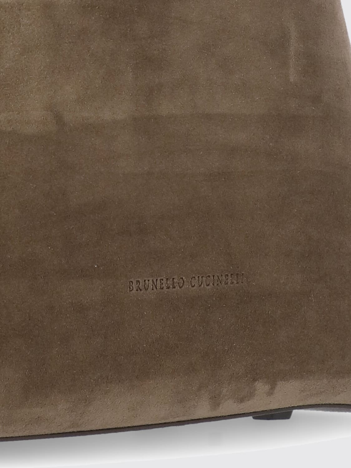 BRUNELLO CUCINELLI BORSA A MANO: Borsa Essence Brunello Cucinelli in camoscio con monile , Marrone - Img 5