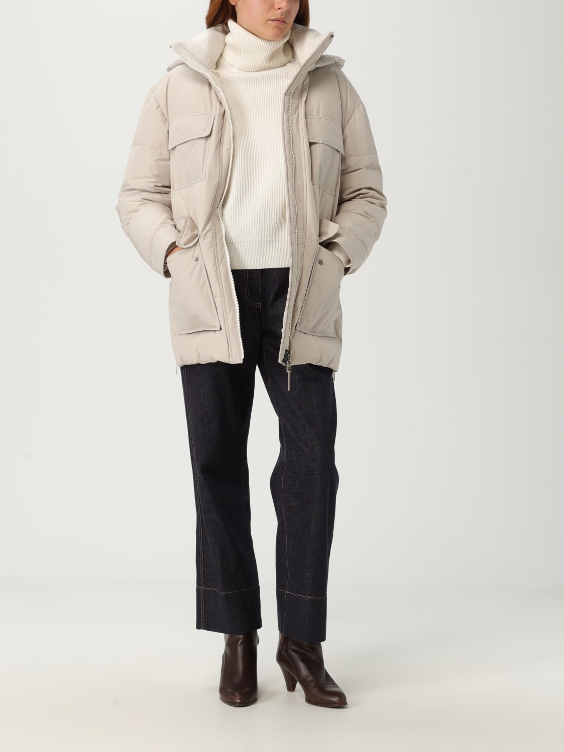 BRUNELLO CUCINELLI VESTE: Blazer femme Brunello Cucinelli, Gris - Img 2