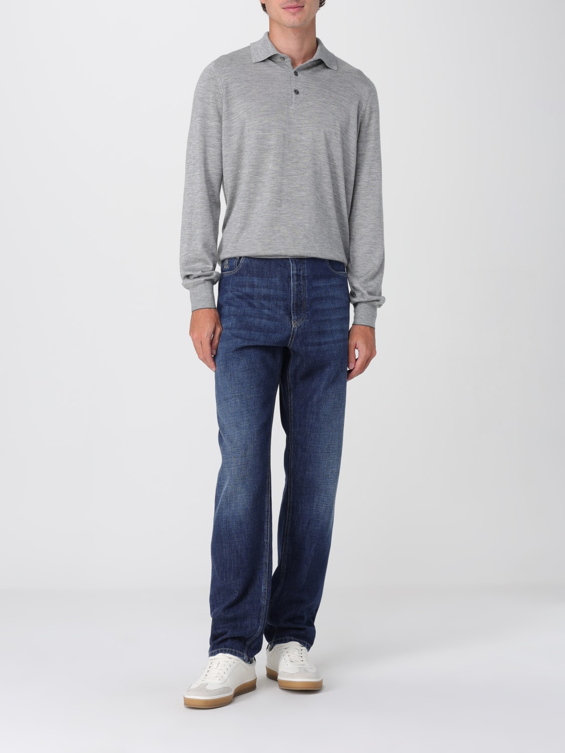 BRUNELLO CUCINELLI POLO: Polo herren Brunello Cucinelli, Grau - Img 2