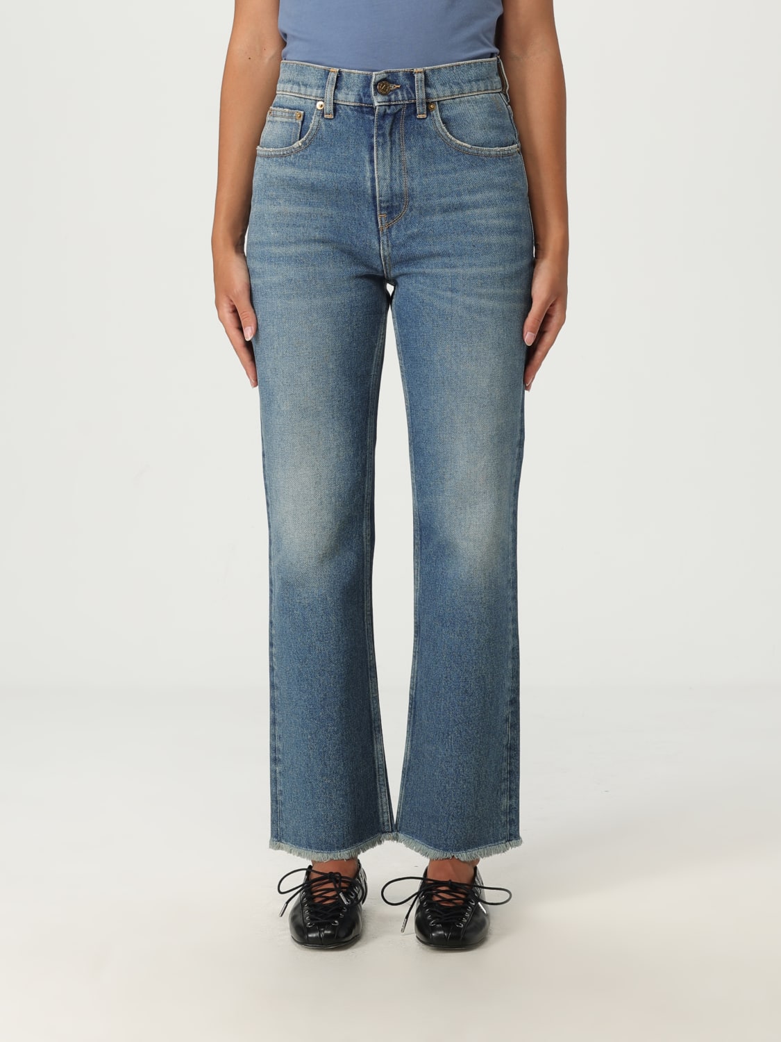 GOLDEN GOOSE JEANS: Jeans Golden Goose in denim di cotone , Blue - Img 1