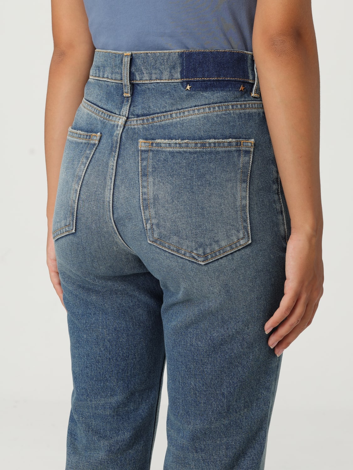 GOLDEN GOOSE JEANS: Jeans Golden Goose in denim di cotone , Blue - Img 5