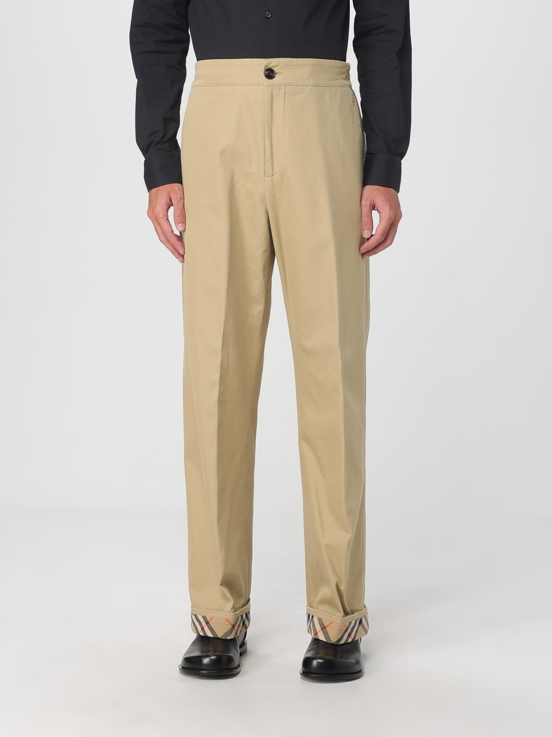 BURBERRY PANTS: Pants men Burberry, Beige - Img 1