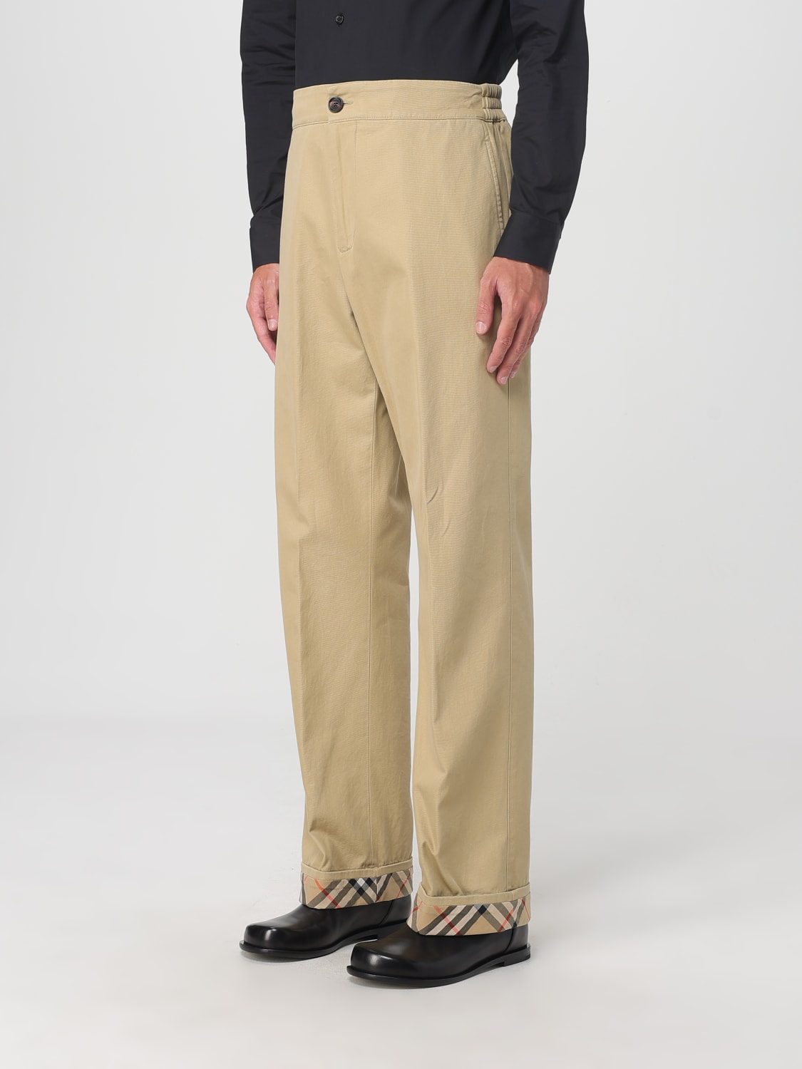BURBERRY PANTS: Pants men Burberry, Beige - Img 4