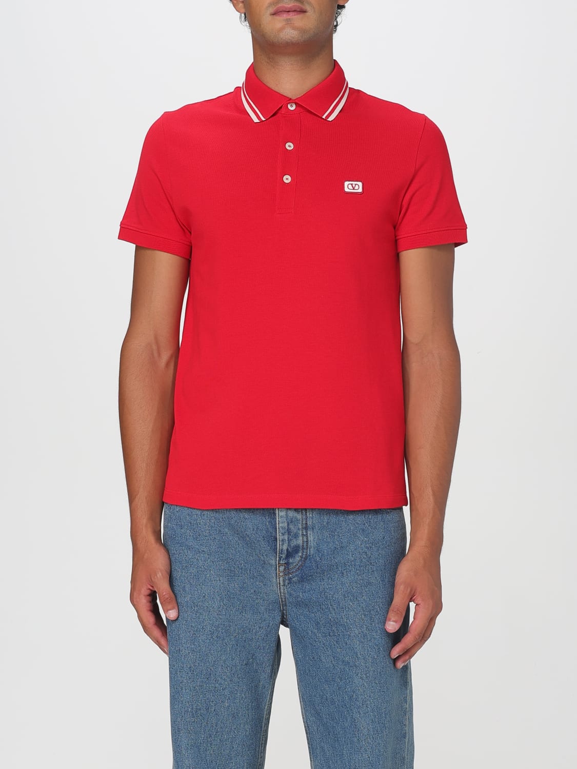 VALENTINO POLO: Polo Valentino in cotone , Rosso - Img 1