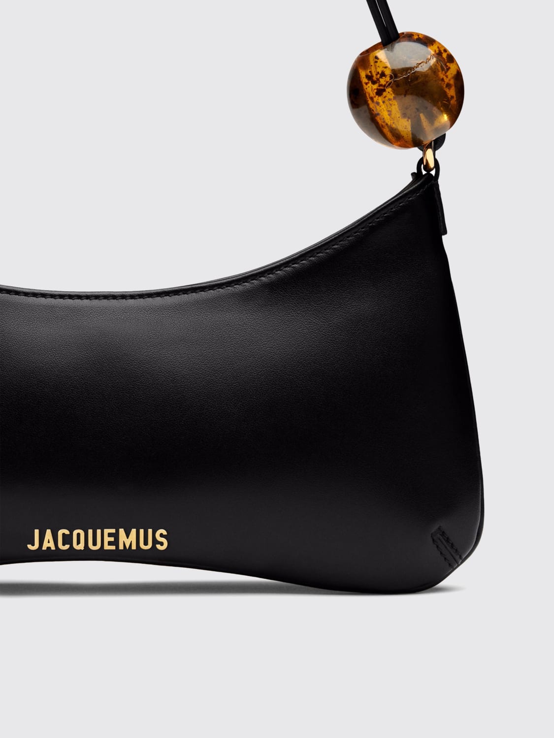 JACQUEMUS BORSA A SPALLA: Borsa Le Bisou Perle Jacquemus in raso , Nero - Img 4