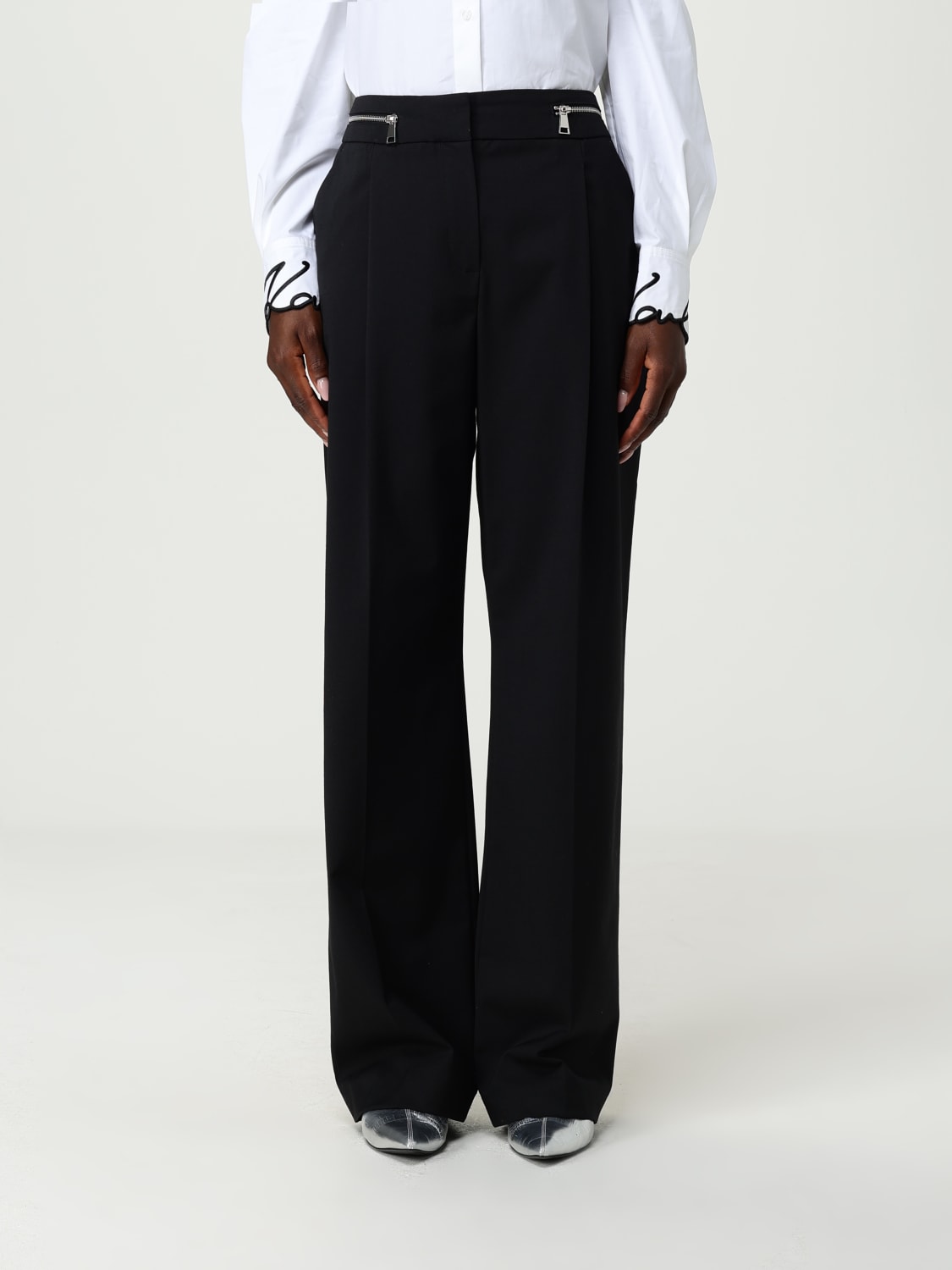 KARL LAGERFELD PANTALONI: Pantalone Karl Lagerfeld in misto lana , Nero - Img 1