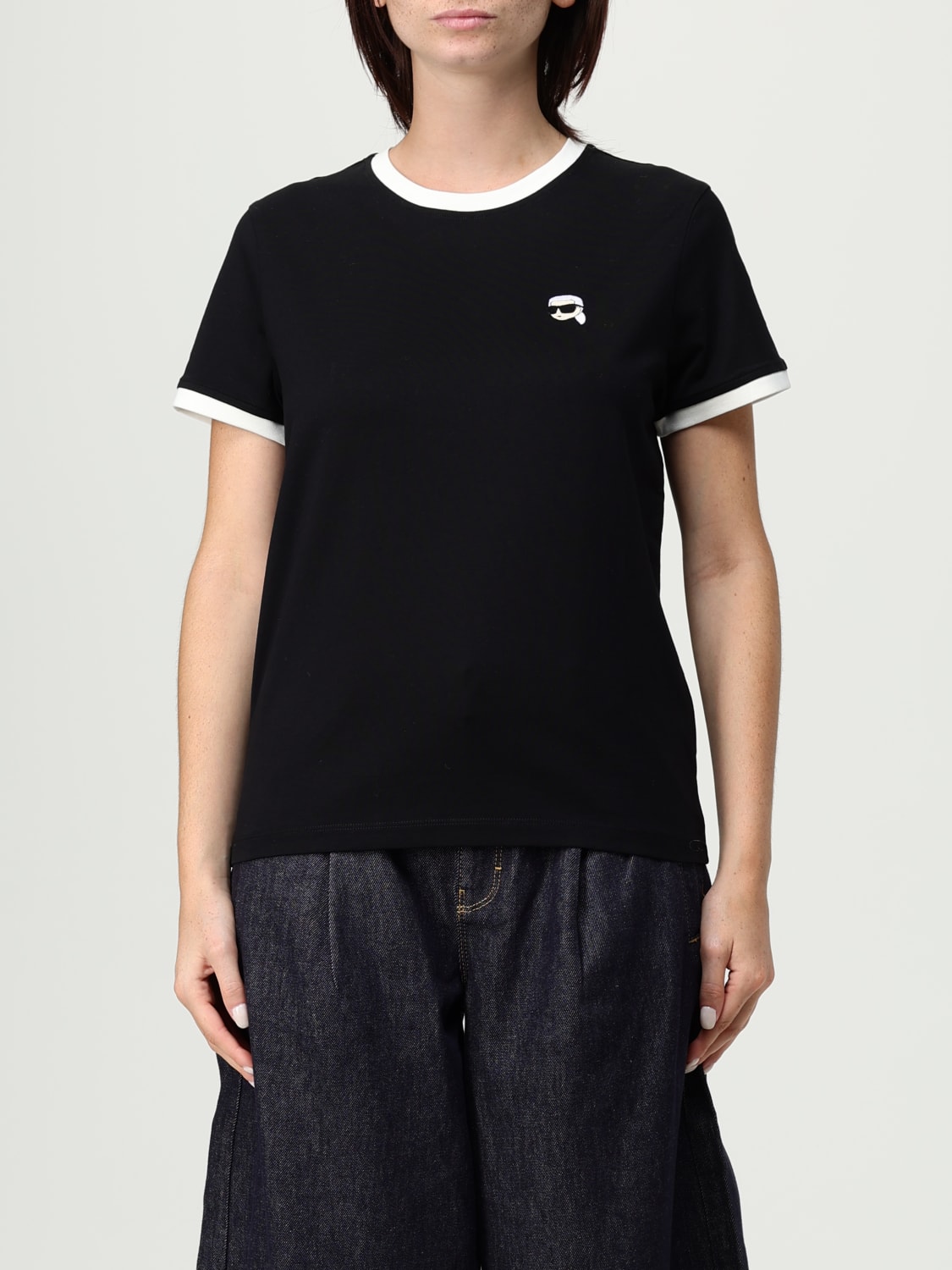 KARL LAGERFELD T-SHIRT: T-shirt woman Karl Lagerfeld, Black - Img 1