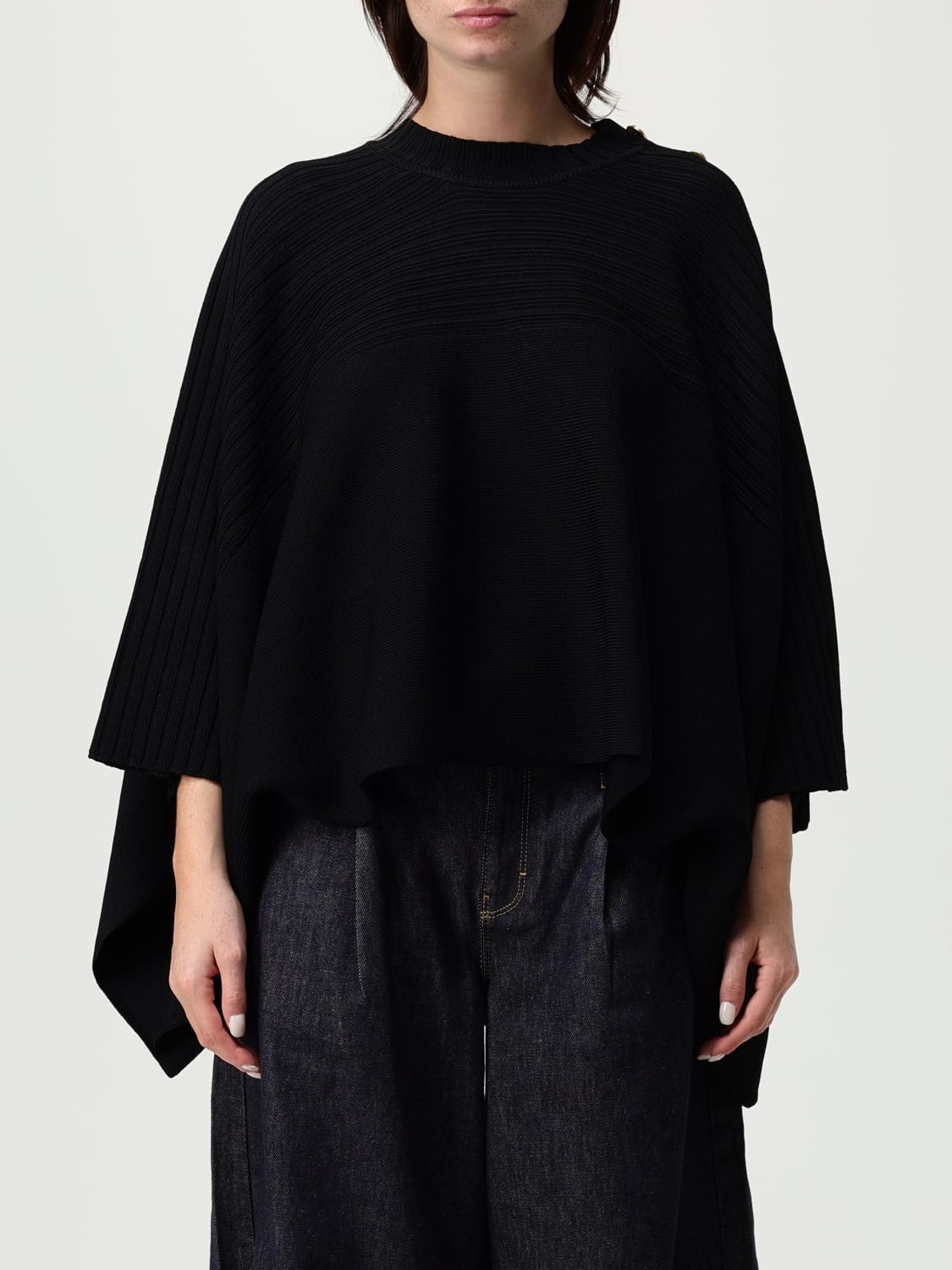 KARL LAGERFELD SWEATER: Cape woman Karl Lagerfeld, Black - Img 1