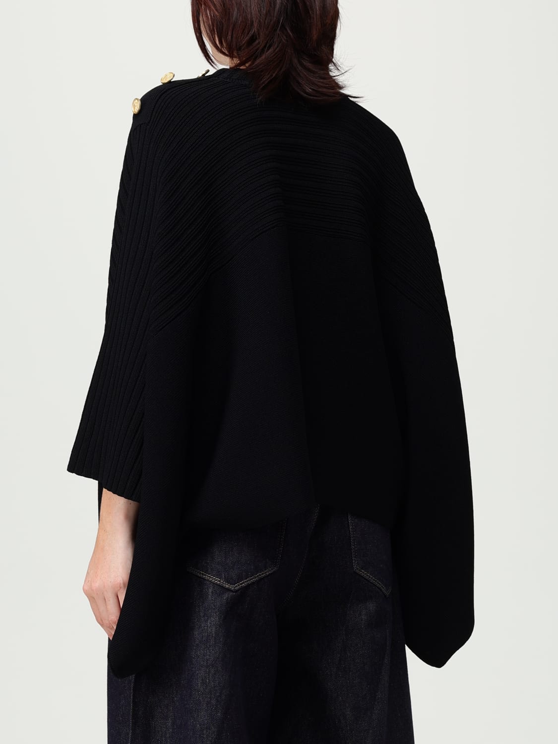 KARL LAGERFELD SWEATER: Cape woman Karl Lagerfeld, Black - Img 2