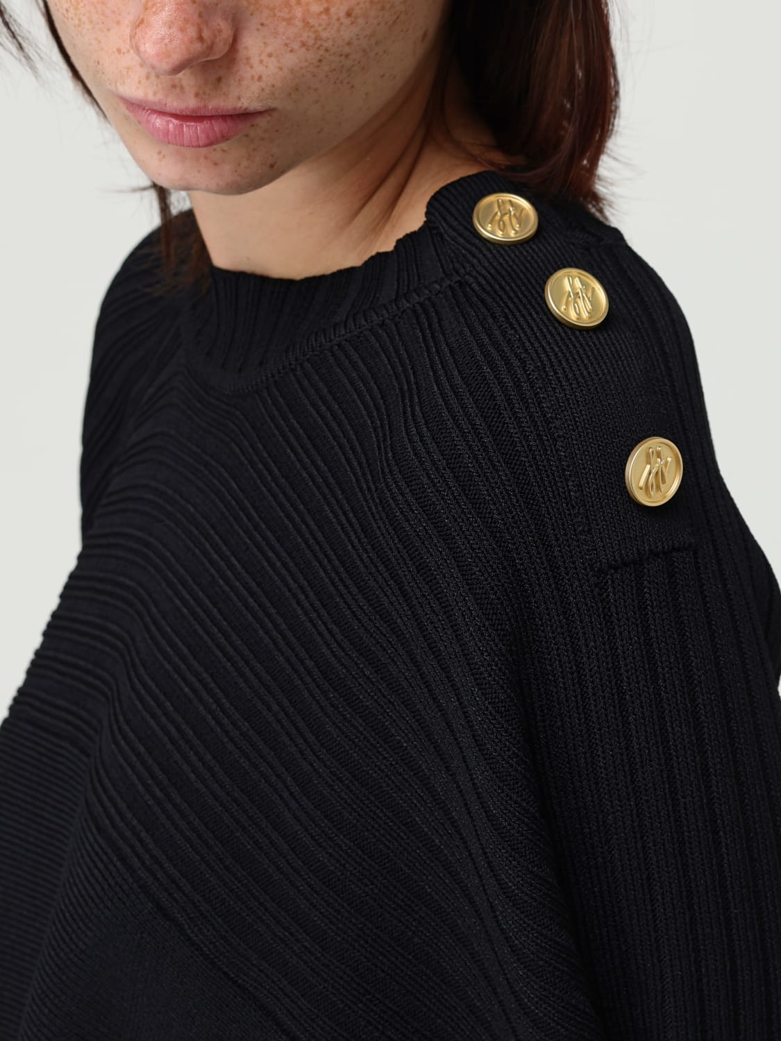 KARL LAGERFELD SWEATER: Cape woman Karl Lagerfeld, Black - Img 3